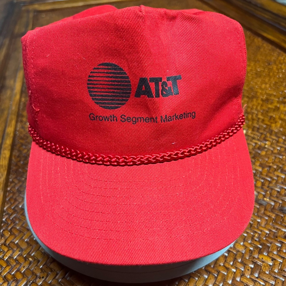 Vintage AT&T Growth Segment Marketing Snapback Hat Red Rope Trucker Cap T.I.O.